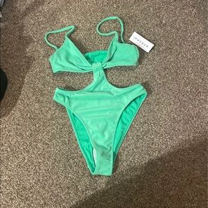 Pacsun Green Cut-out Swimsuit